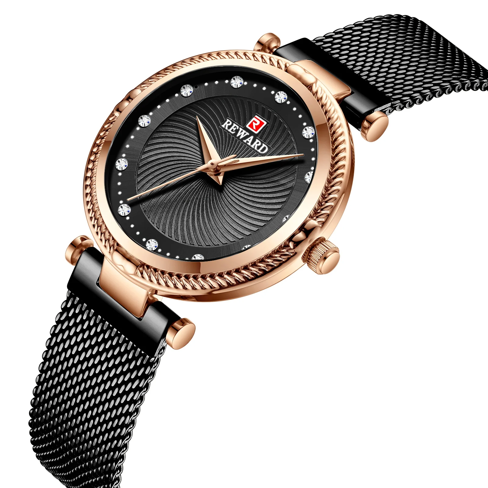 REWARD Women Watches Casual ladies luxury watch Stainless steel mesh band bracelet Water Resistant RD22007L