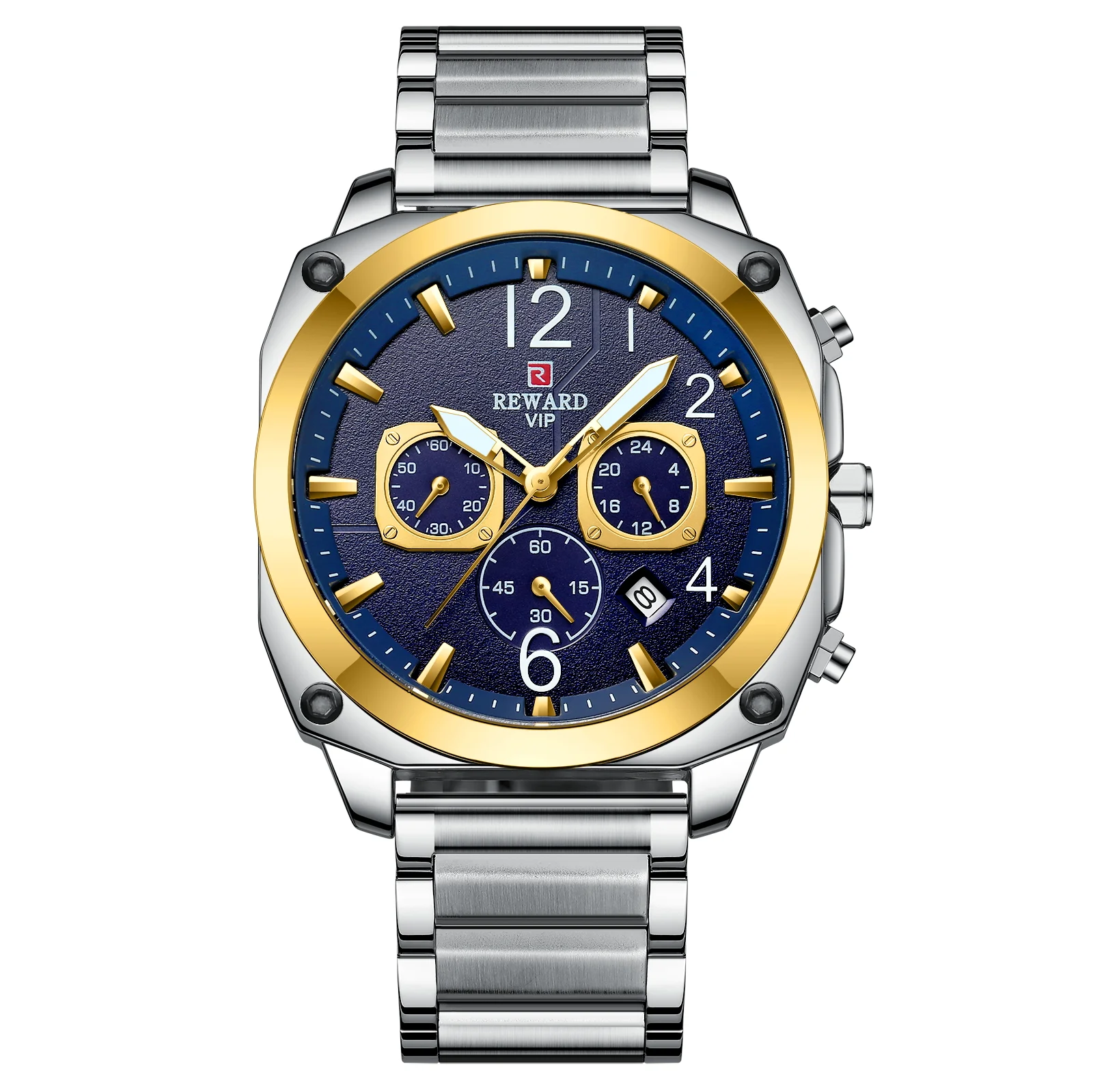 REWARD Freestyle Watches Men Chronograph Superior Luxury Quartz Watch Square Steel Watch OEM RD81055M