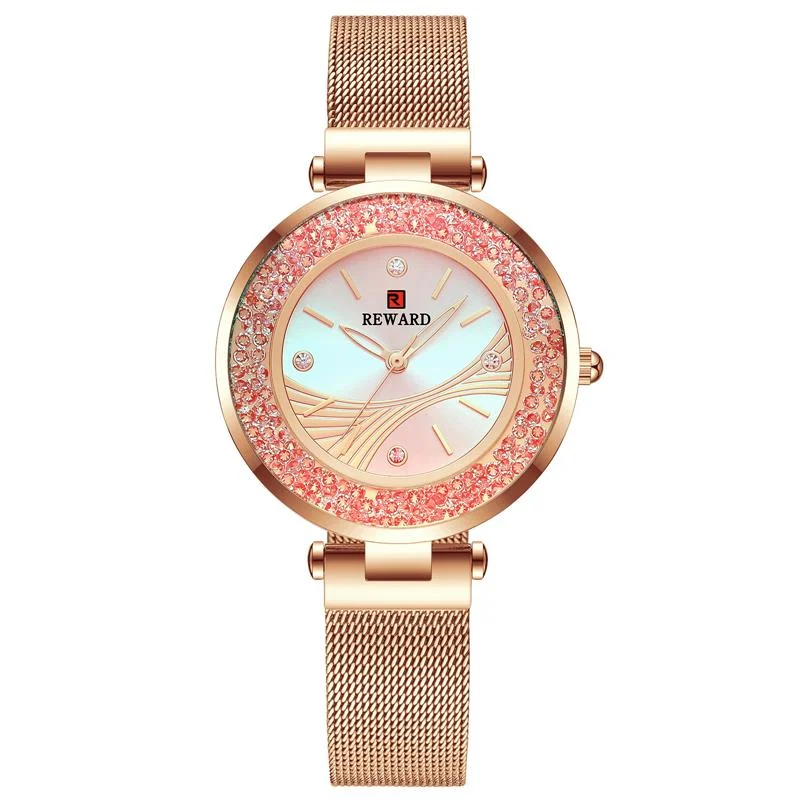REWARD Ladies Watches Brands Luxury Rhinestone Dial Lady Watch Best Selling Stainless Steel Quartz Wristwatch Reloj Mujer RD22029L