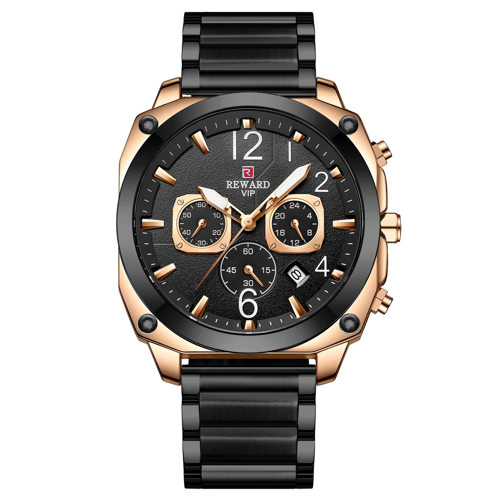 REWARD Freestyle Watches Men Chronograph Superior Luxury Quartz Watch Square Steel Watch OEM RD81055M