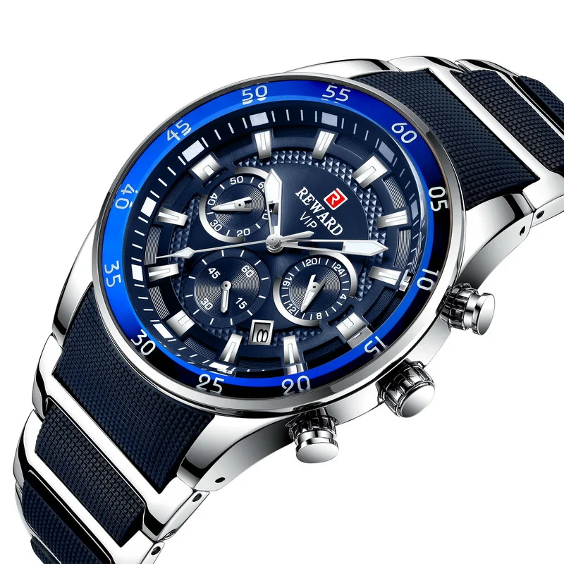 REWARD watches men wrist sport waterproof Luxury brand Silicone Band Quartz Wristwatch Male Watches Fashion Watch Man RD81011M