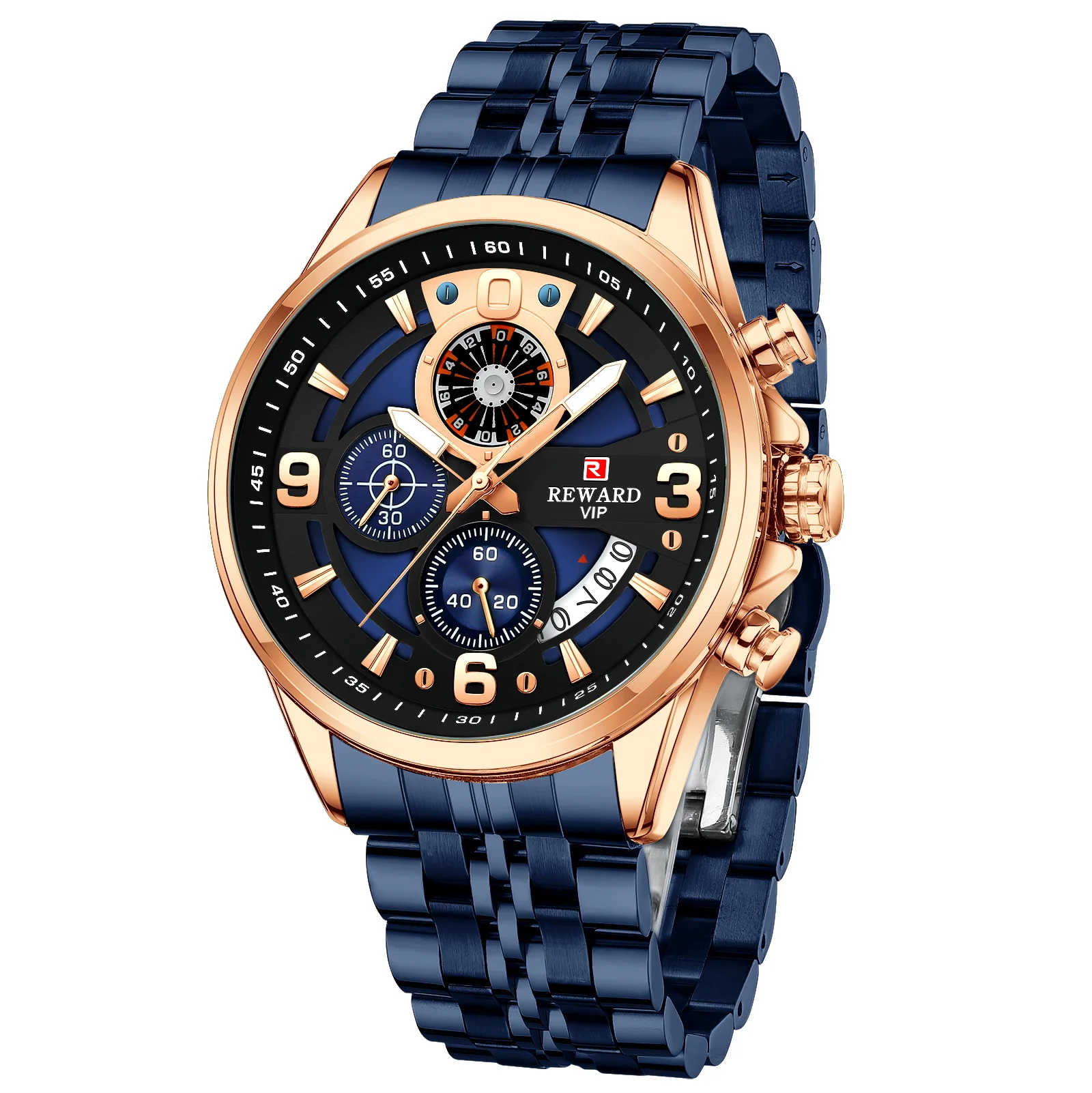 Reward In Stock Sports Watch Luxury Stainless Steel Luminous Quartz Man Watch Wholesale Oem Wristwatch Reloj RD81057M