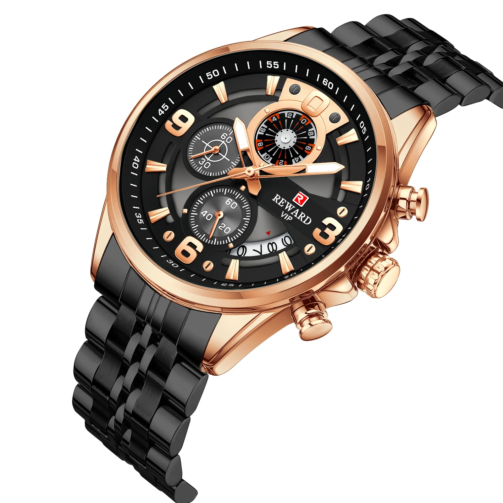 Reward In Stock Sports Watch Luxury Stainless Steel Luminous Quartz Man Watch Wholesale Oem Wristwatch Reloj RD81057M