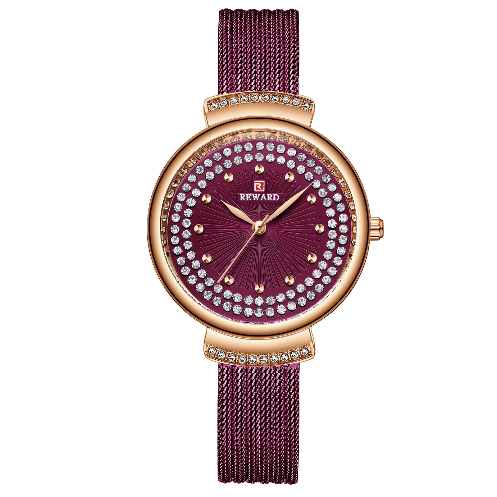 Reward ladies watches women luxury charm stainless strap diamond shaped shiny case glitz  best gift women wrist watch RD22018L