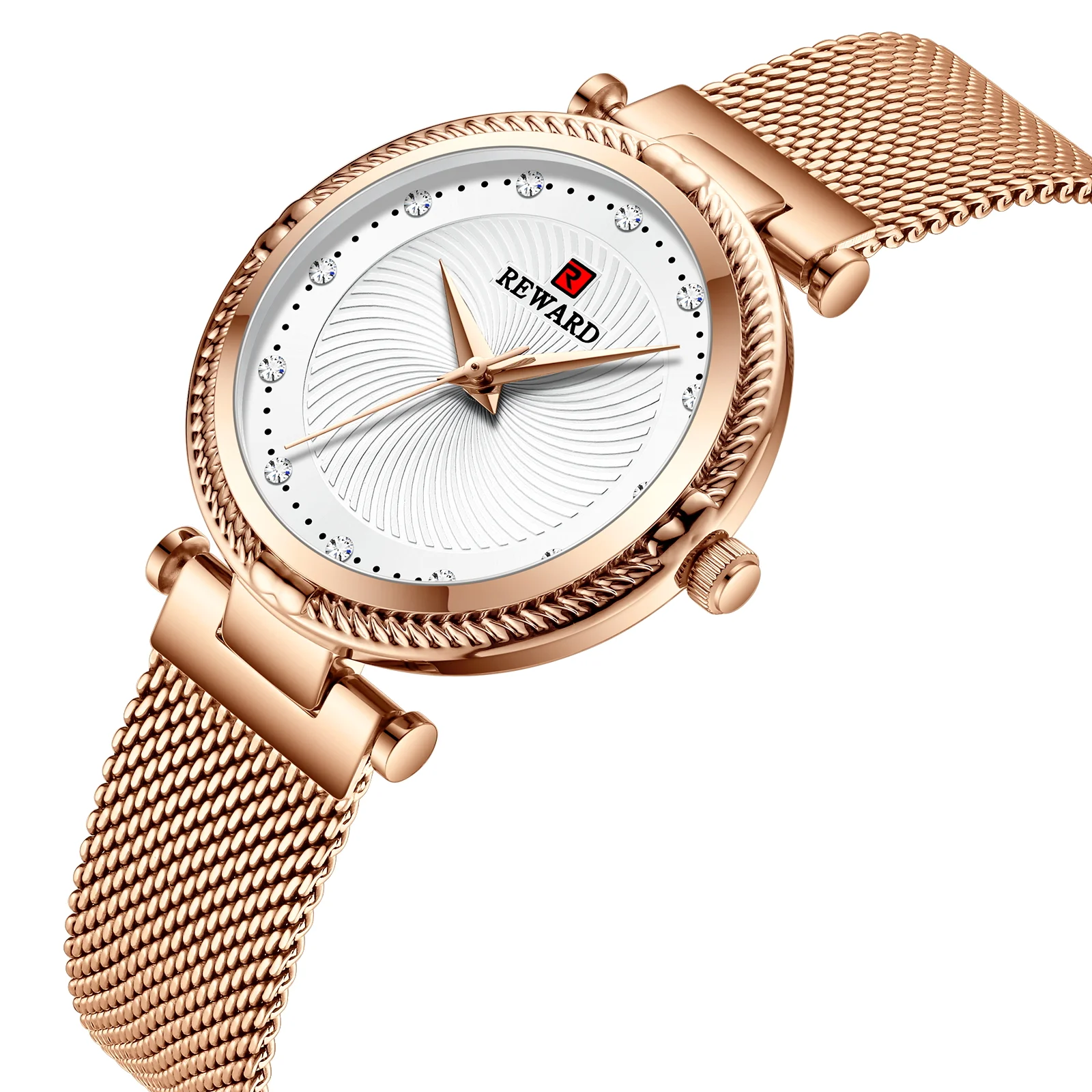 REWARD Women Watches Casual ladies luxury watch Stainless steel mesh band bracelet Water Resistant RD22007L