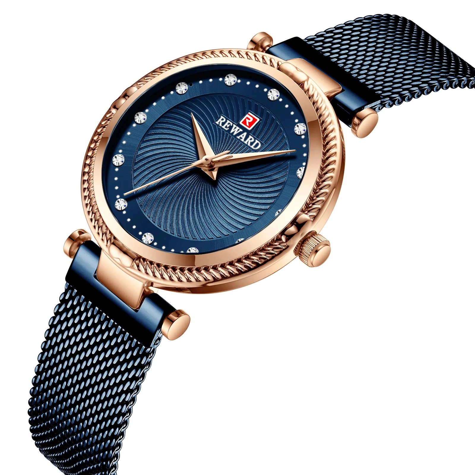 REWARD Women Watches Quartz Watch Casual Luxury Design Soft Steel Mesh band Wristwatches for lady Reloj de mujer RD22007L
